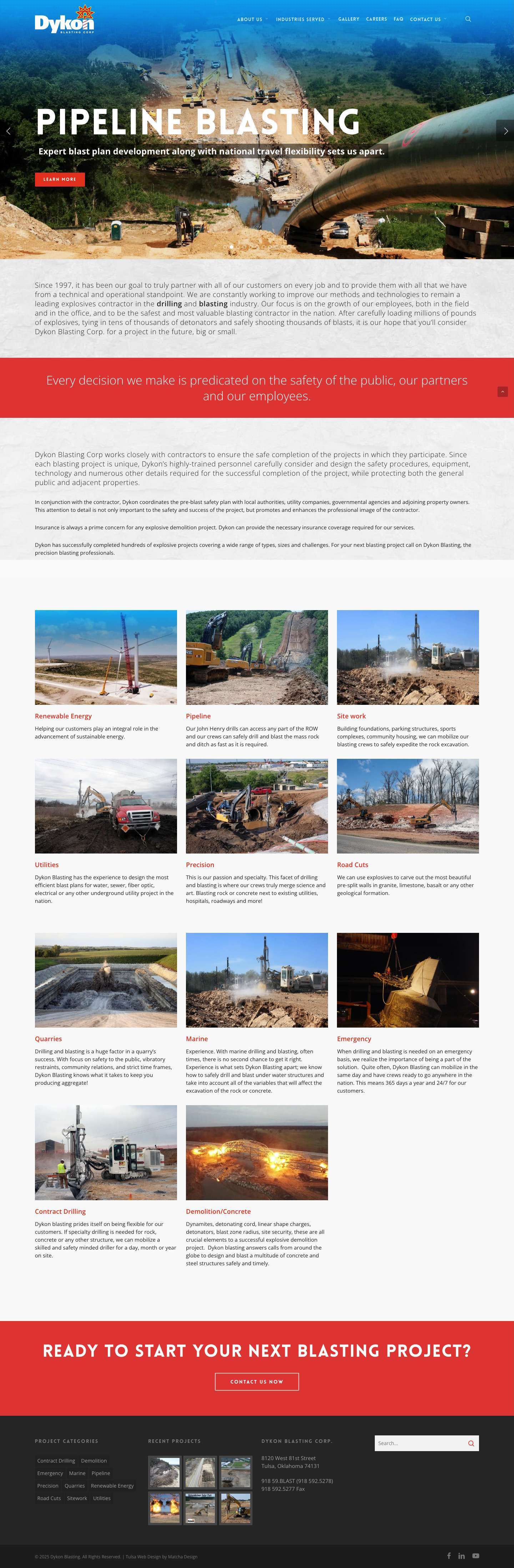 Dykon Blasting Corp. A World-Class Drilling and Blasting CompanyDykon Blasting Corp. A World-Class Drilling and Blasting Company - Full Screenshot