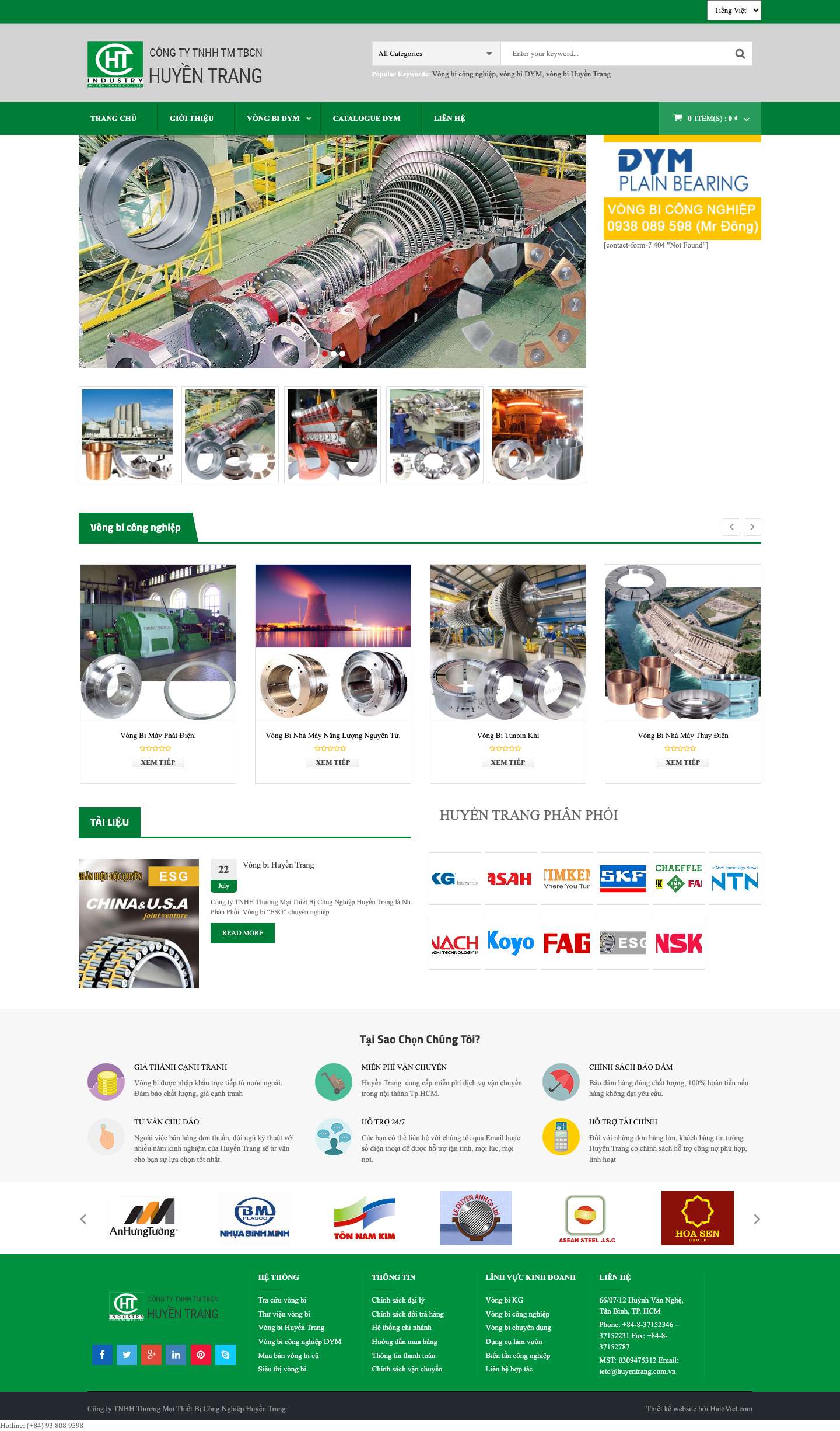 Trang chủ - DYM Bearing Viet Nam - Full Screenshot