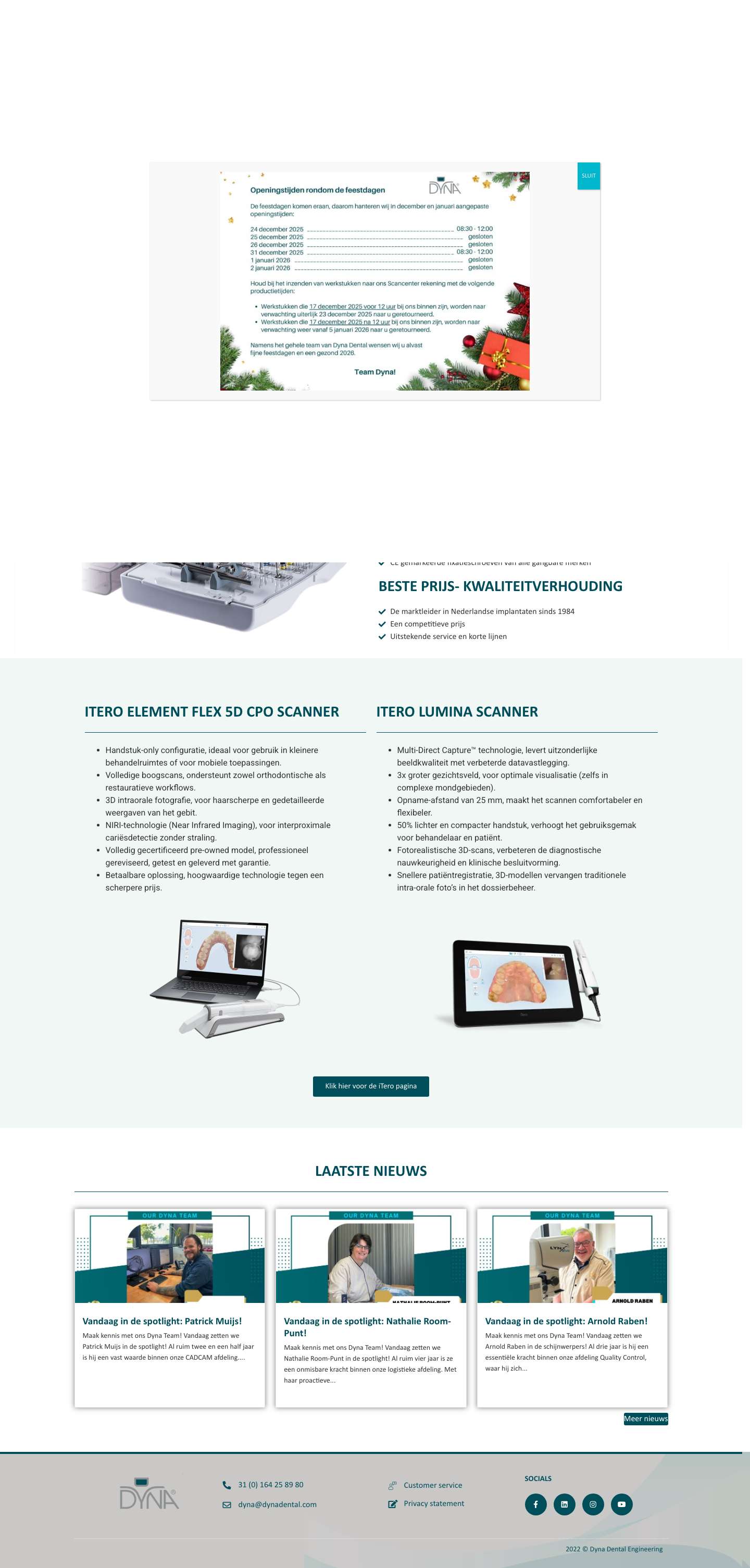 Dyna Dental - Hoogwaardige Nederlandse tandartsproducten - Full Screenshot