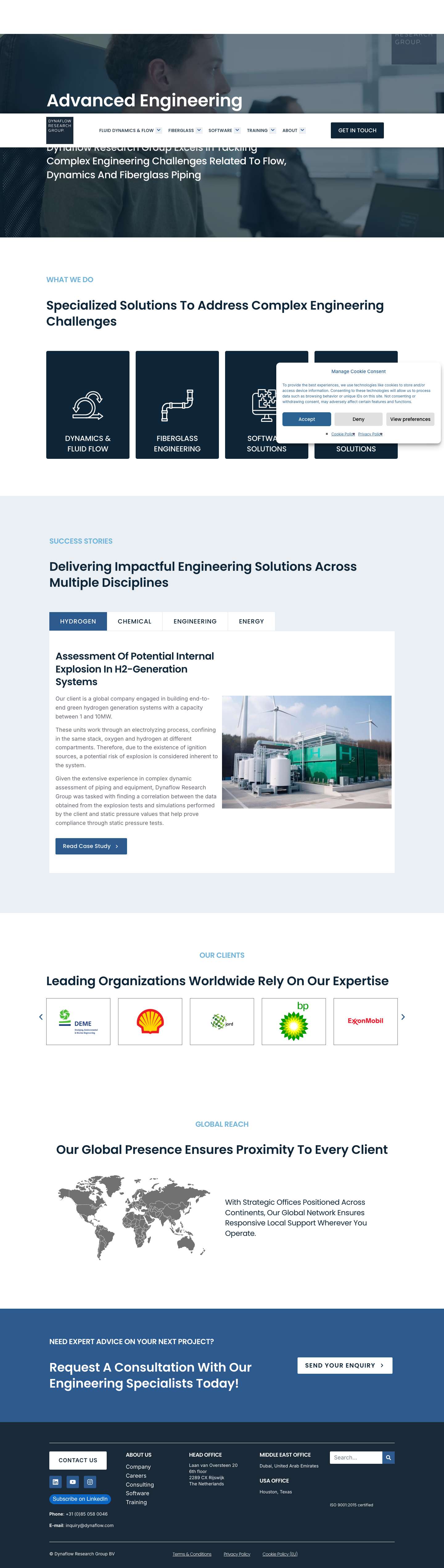 Advanced Engineering Services Since 1989 • Dynaflow Research Group - Full Screenshot