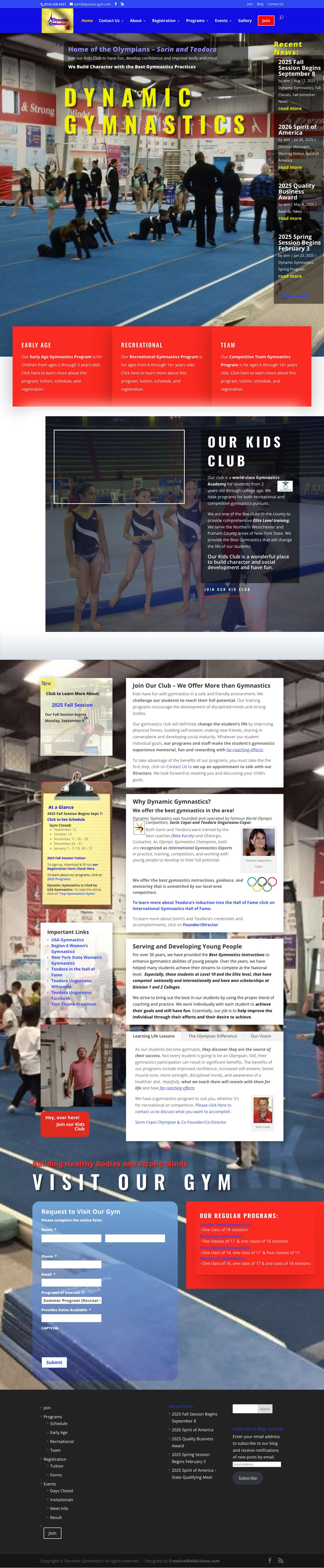 Home - Dynamic Gymnastics - Full Screenshot