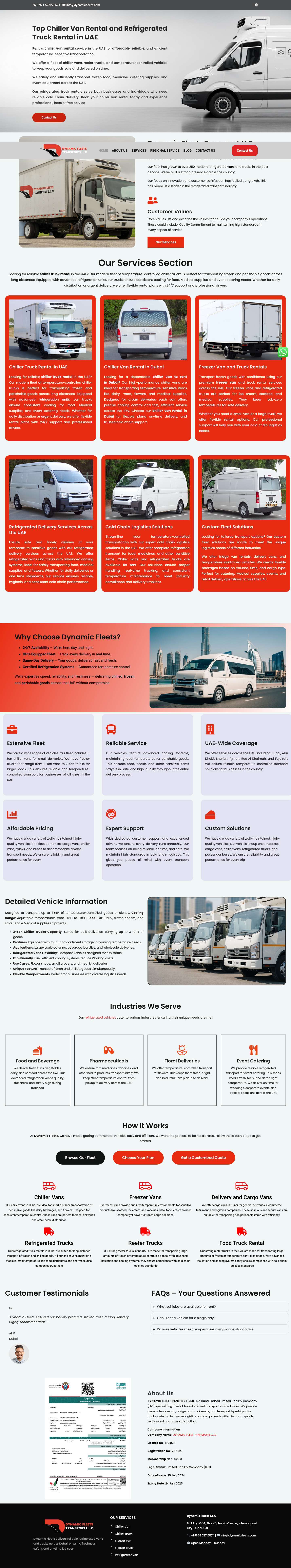 Chiller Van Rental for Rent in UAE - Reliable Freezer vans - Full Screenshot