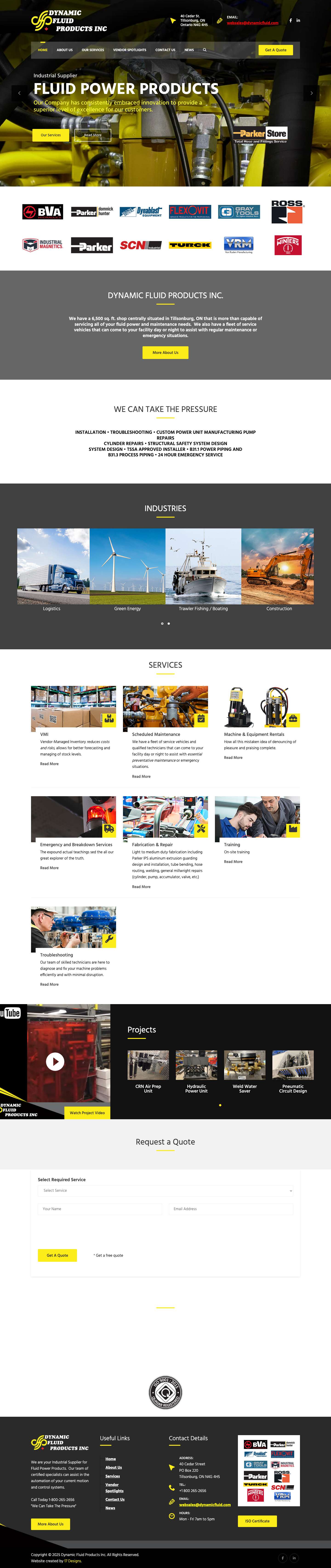 Home - Dynamic Fluid Products Inc. - Full Screenshot