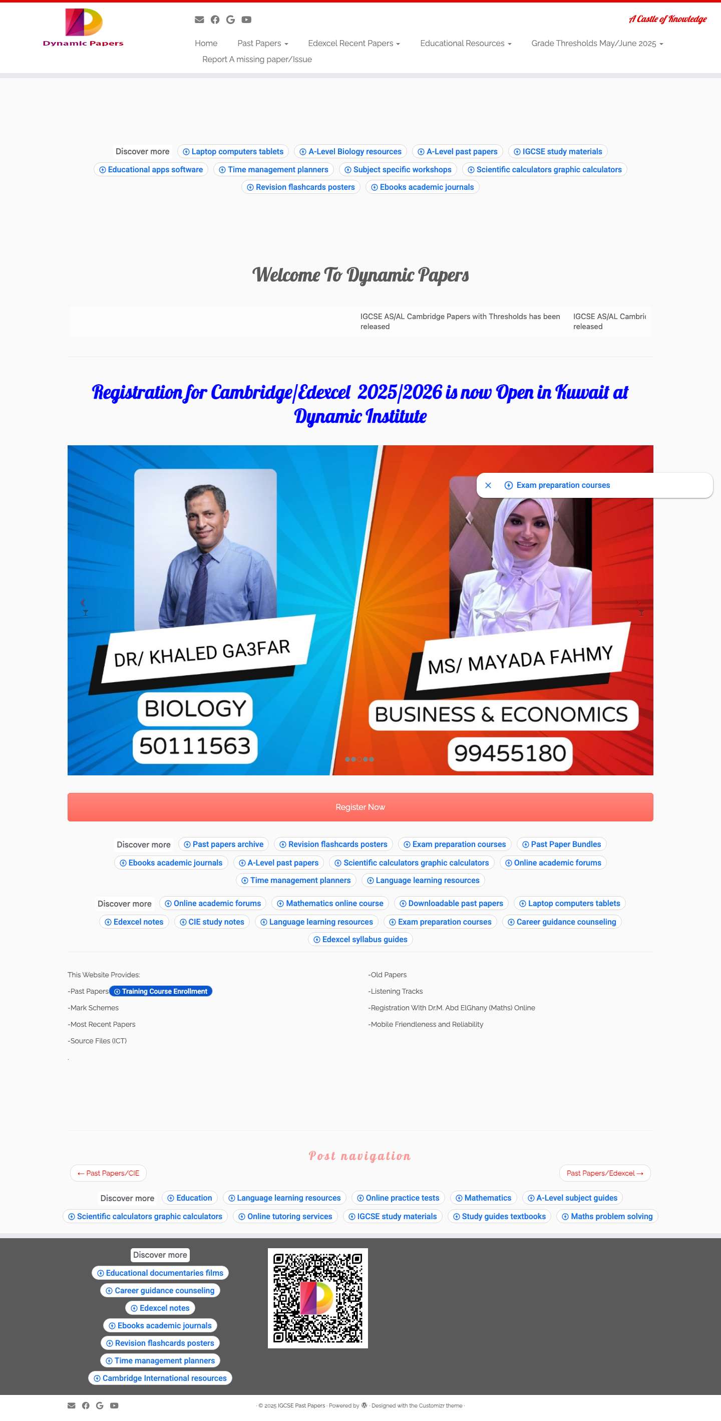 IGCSE Past Papers – A Castle of Knowledge - Full Screenshot