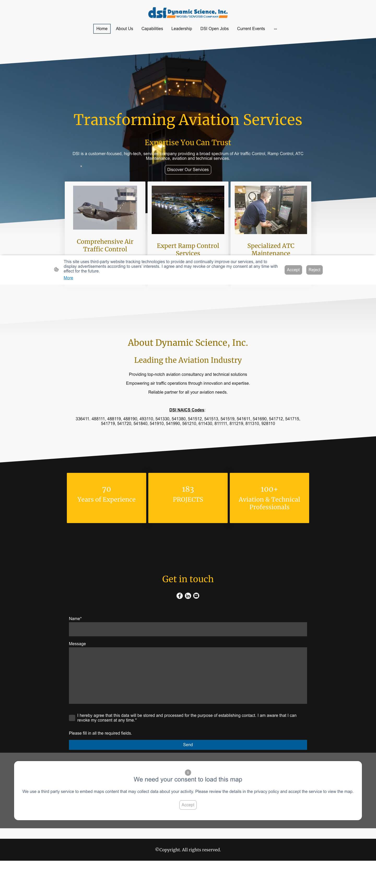 DSI: Trusted Aviation Services & Solutions - Full Screenshot