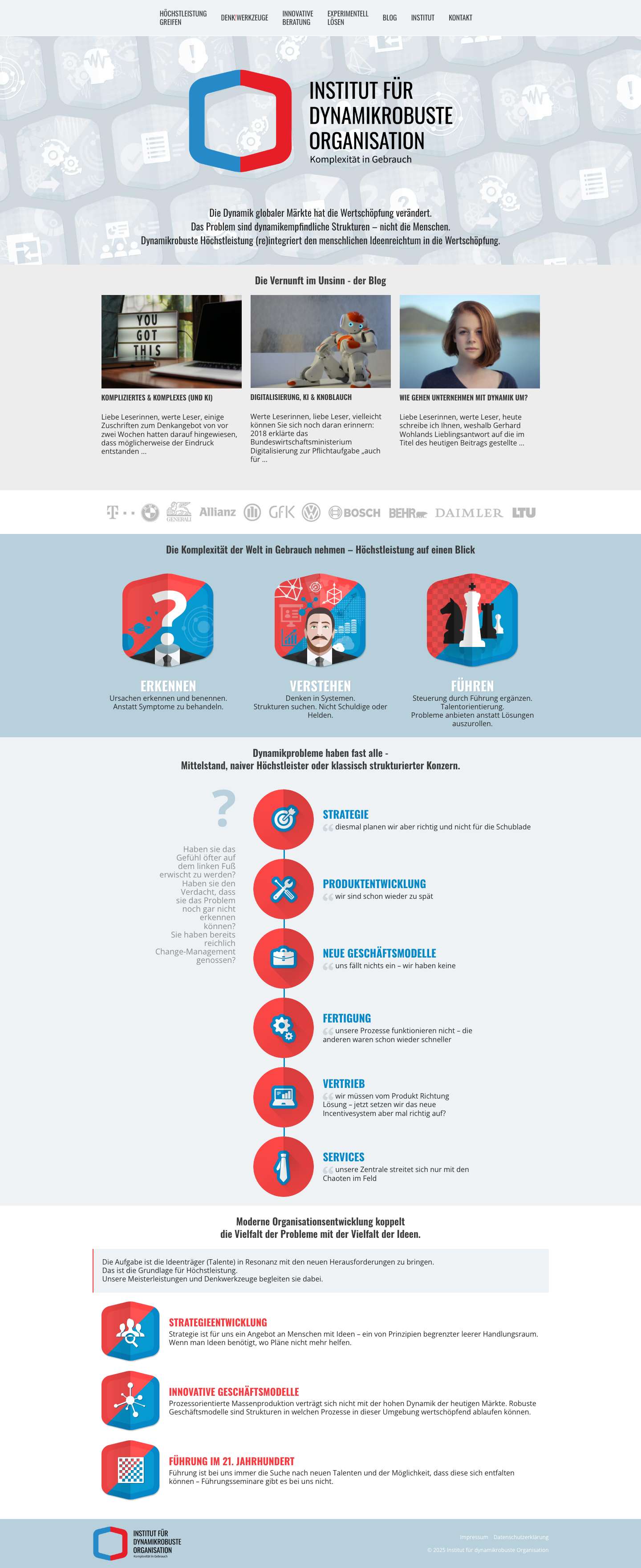 Institut für dynamikrobuste Organisation - Full Screenshot