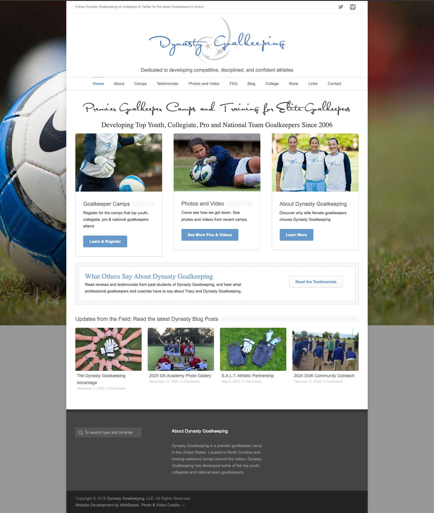 Home - Dynasty Goalkeeping - Full Screenshot