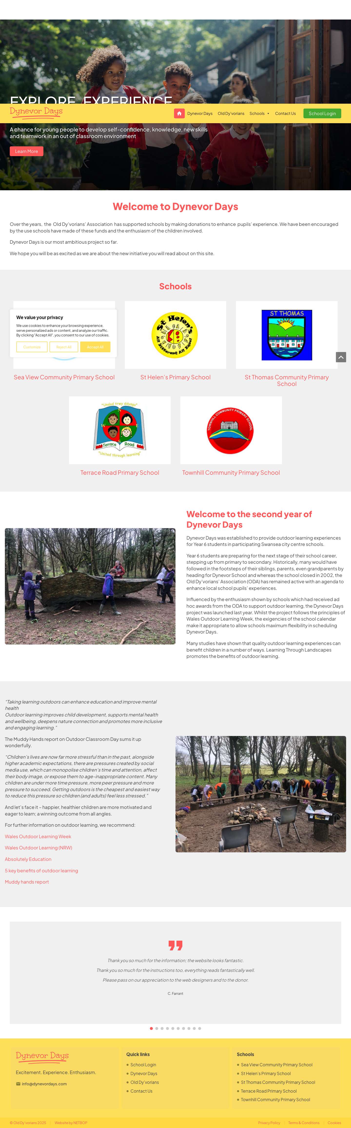 Dynevor Days - Supporting schools in Swansea and enhance pupils’ experience. - Full Screenshot