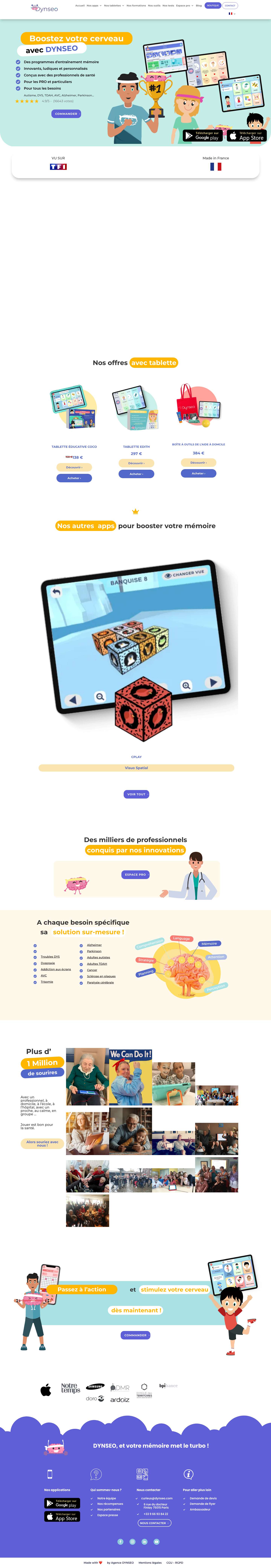 DYNSEO : Jeux Cérébraux pour Stimulation CognitiveDYNSEO - logiciel éducatif et jeux de mémoire - Android iOS - Full Screenshot