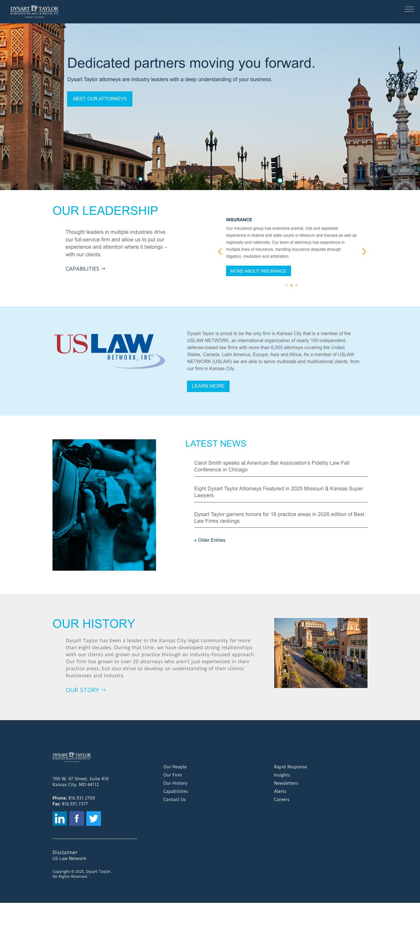Dysart Taylor | Commercial, Manufacturing, Insurance and Transportation Law - Full Screenshot