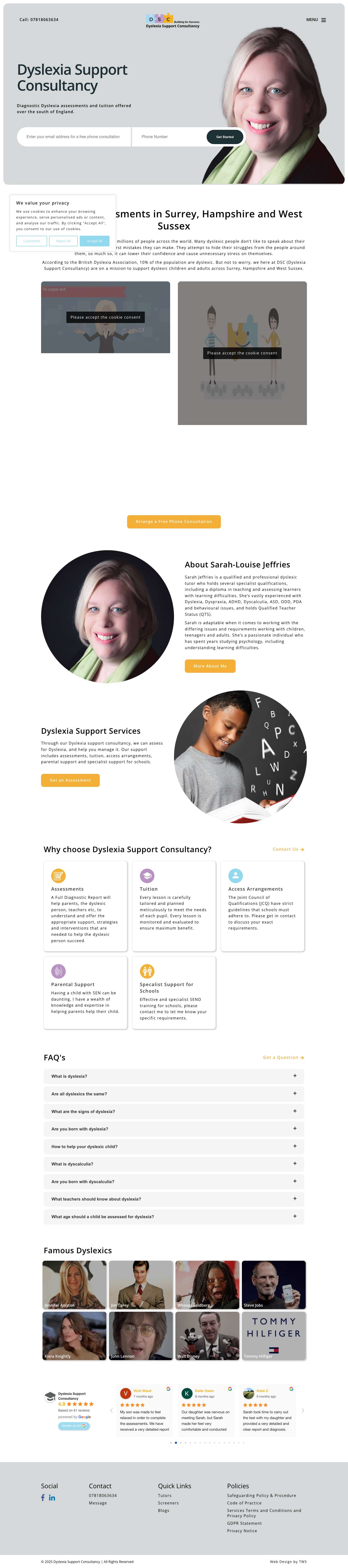 Dyslexia Support Consultancy - Dyslexia Assessments - Full Screenshot