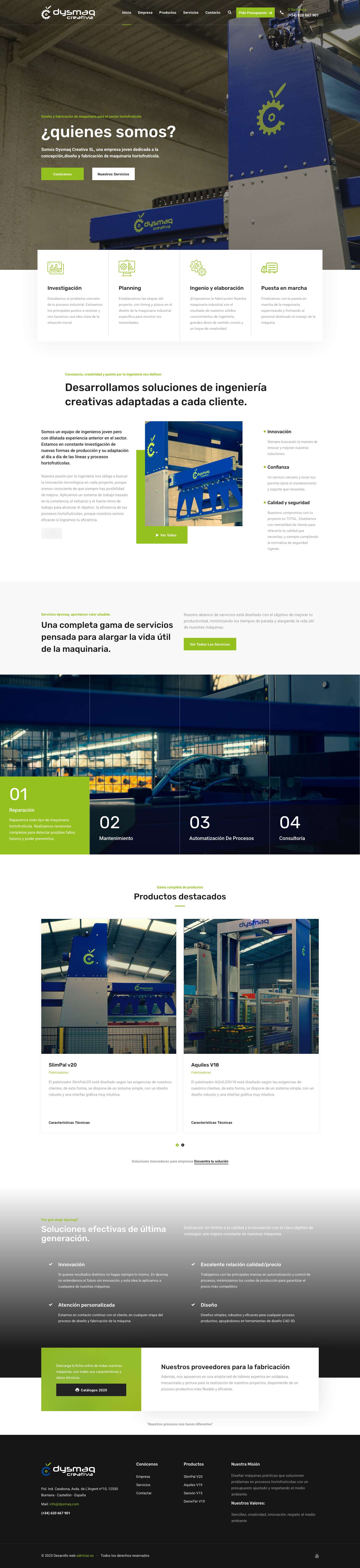 Dysmaq Creativa SL, Maquinaria creativa para industrias - Full Screenshot