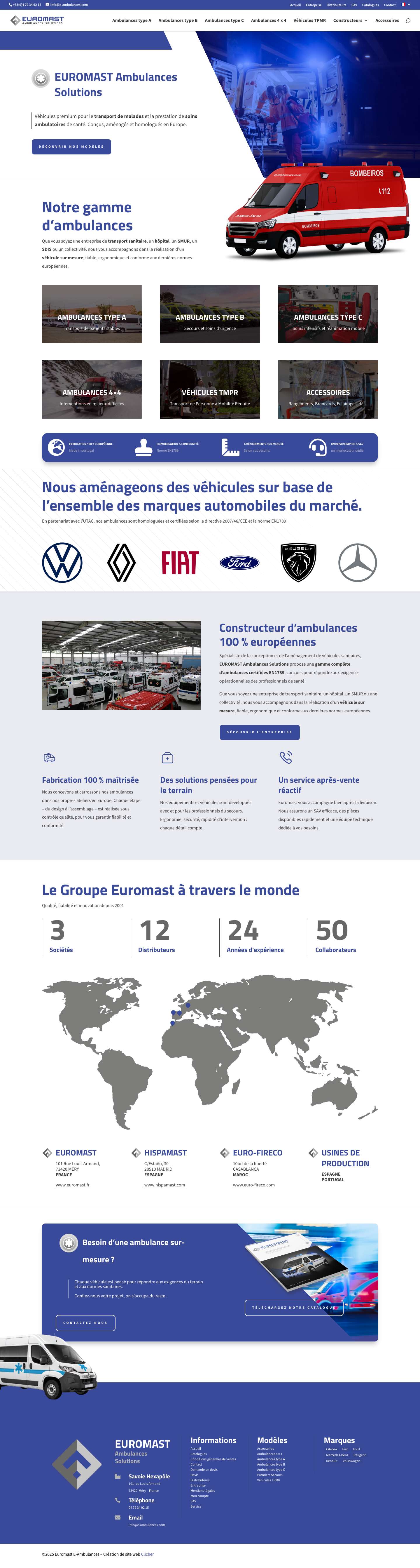 EUROMAST | Ambulances sur mesure | Fabrication européenne - Full Screenshot