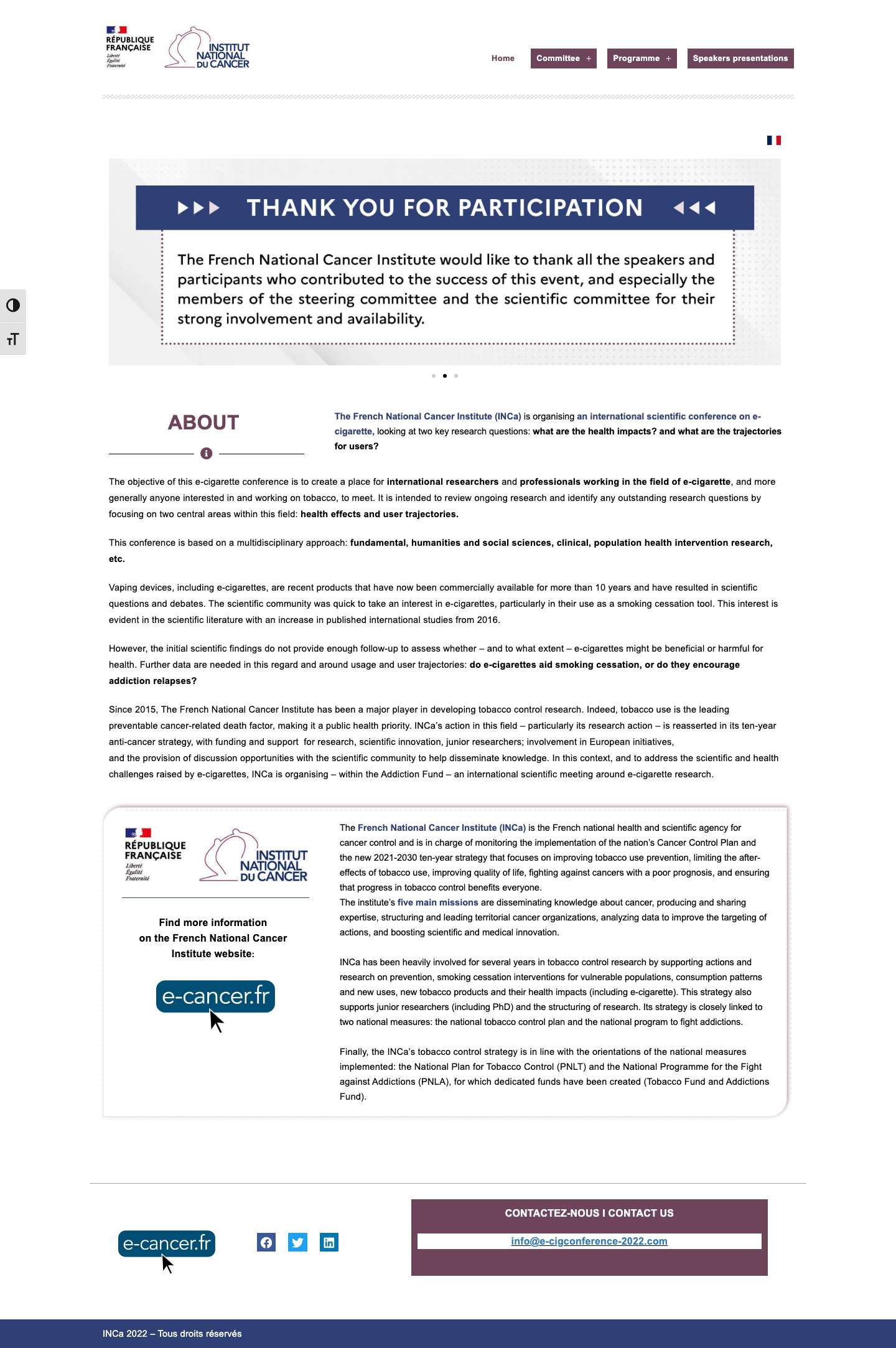 E-cig conférence 2022 – Conférence 2022 - Full Screenshot