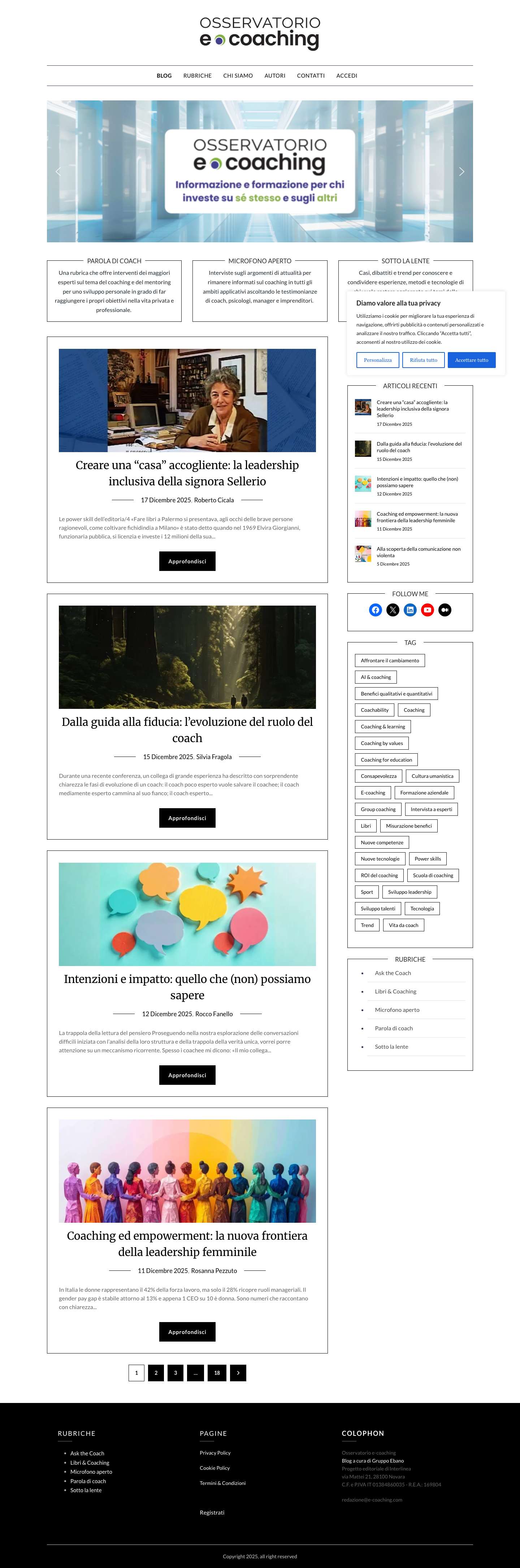 Osservatorio E-Coaching - Full Screenshot