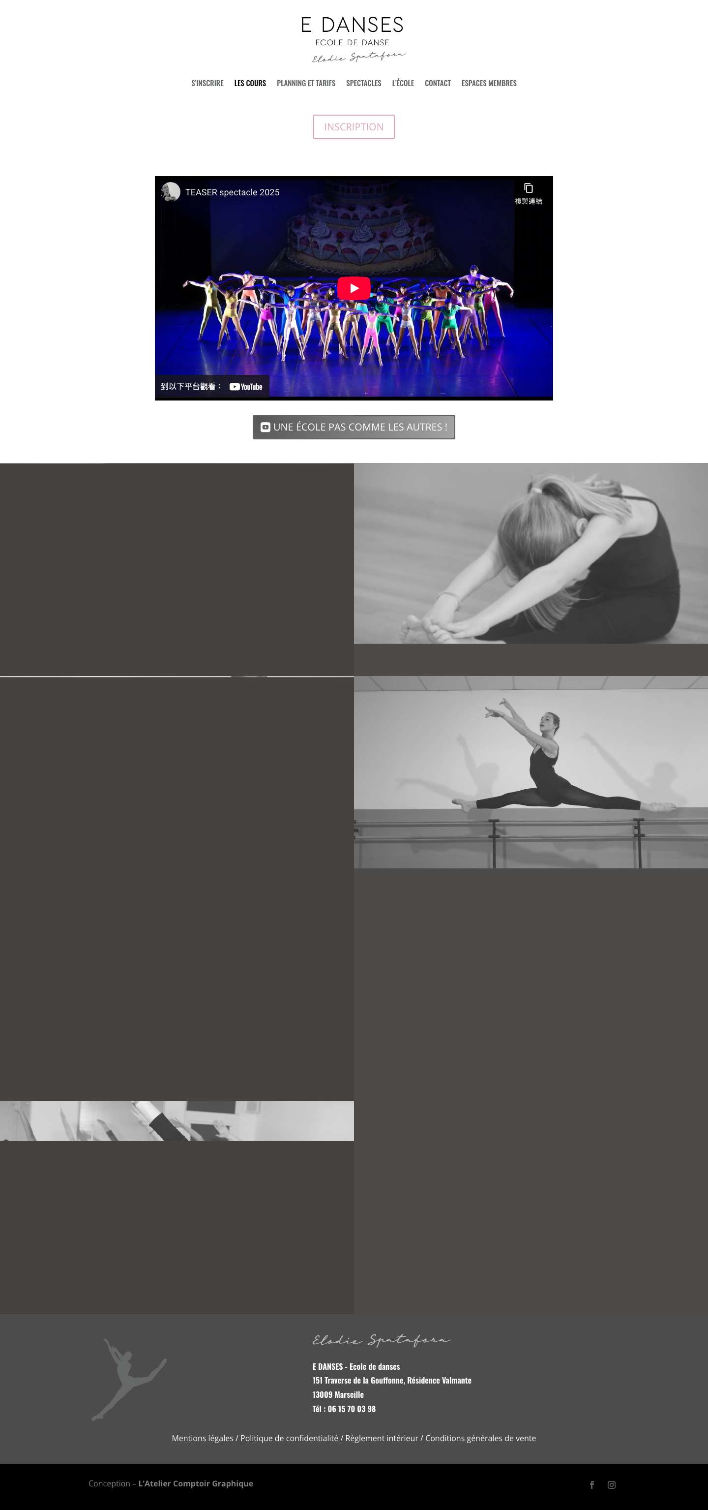 Les cours - E-Danses Marseille - Full Screenshot