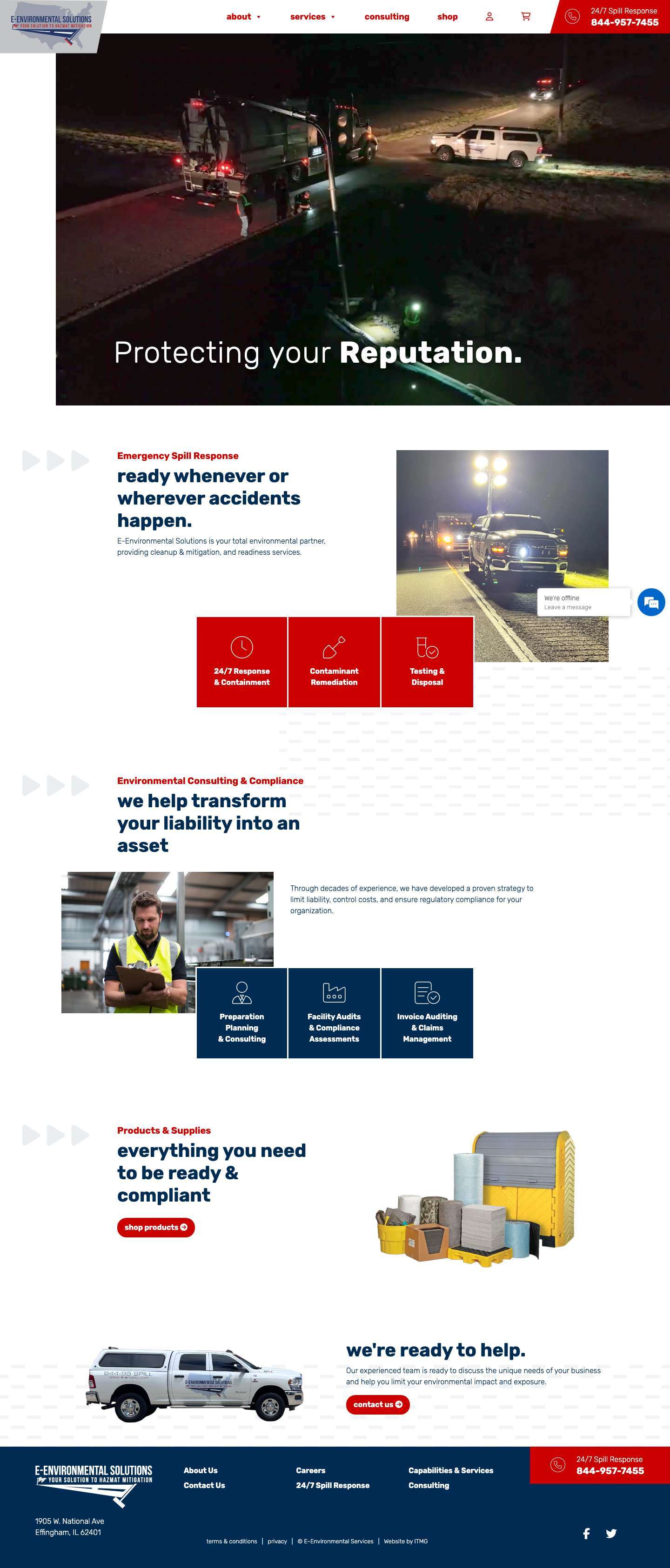 E-Environmental Solutions | Hazmat Cleanup & Response - Full Screenshot