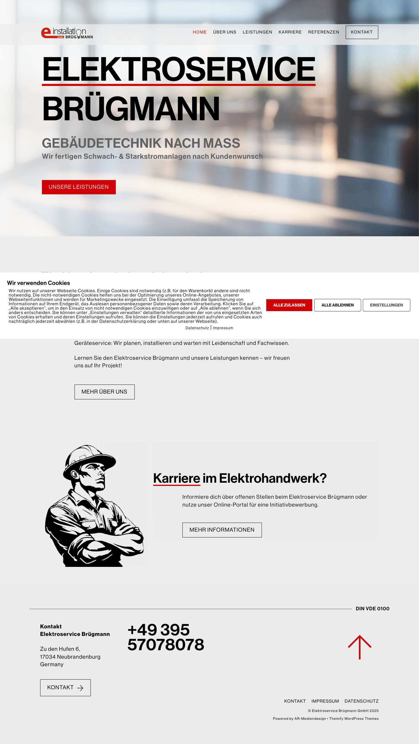 Startseite – Elektroservice Brügmann GmbH Neubrandenburg - Elektro Service Bruegmann - Full Screenshot
