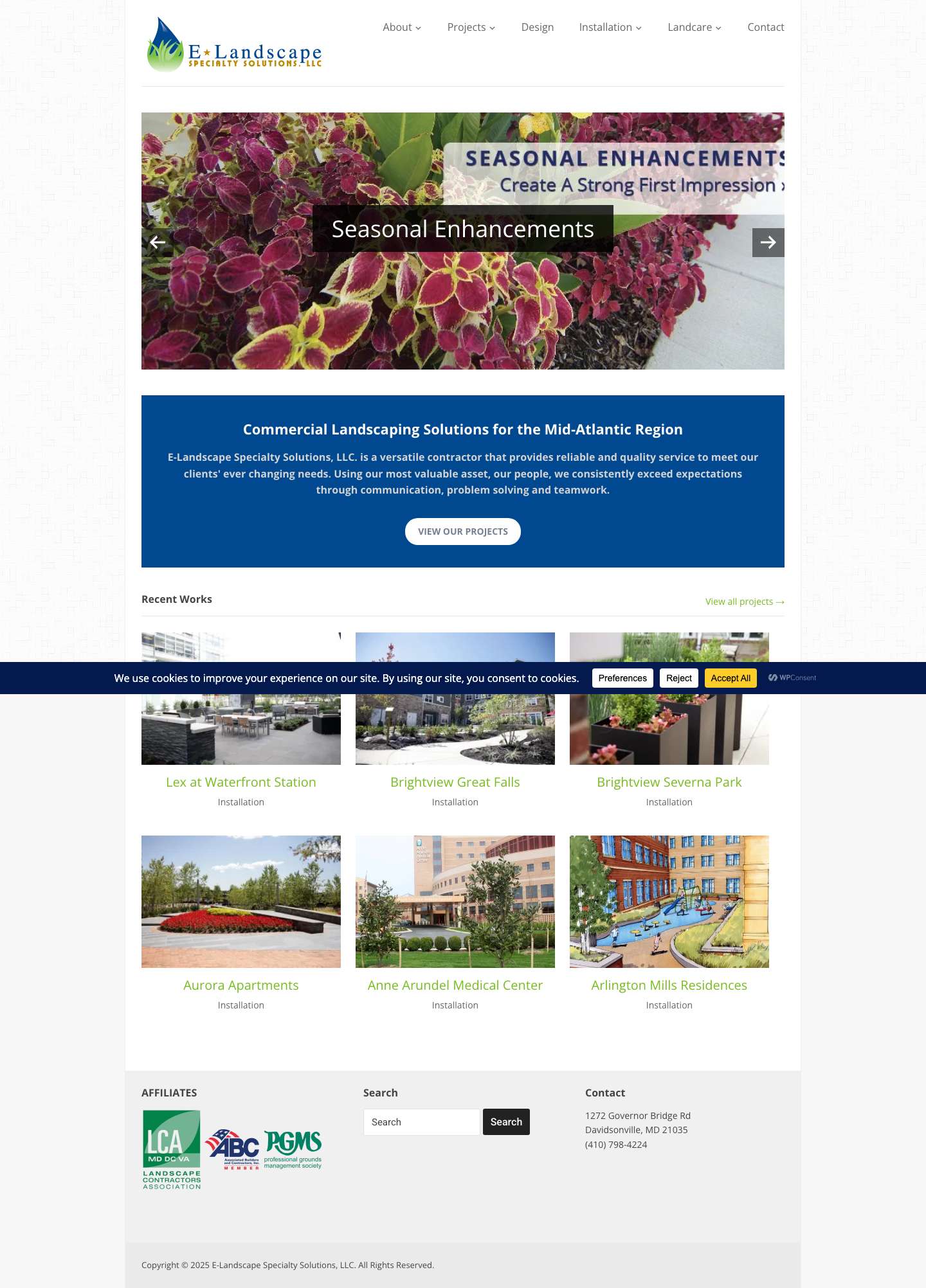 Commercial Landscaping | E-Landscape Specialty Solutions | (410) 798-4224 - Full Screenshot