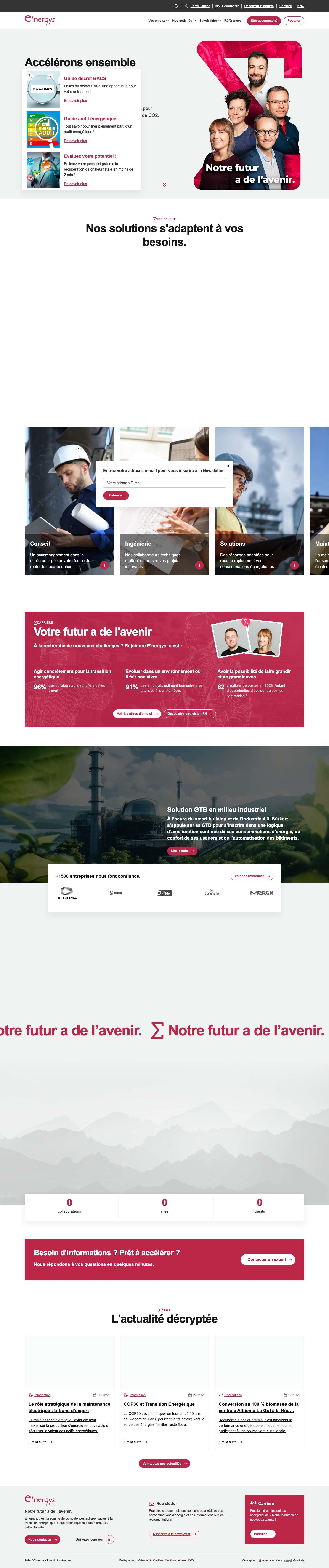 Conseil en efficacité et transition énergétique - E'nergys - Full Screenshot