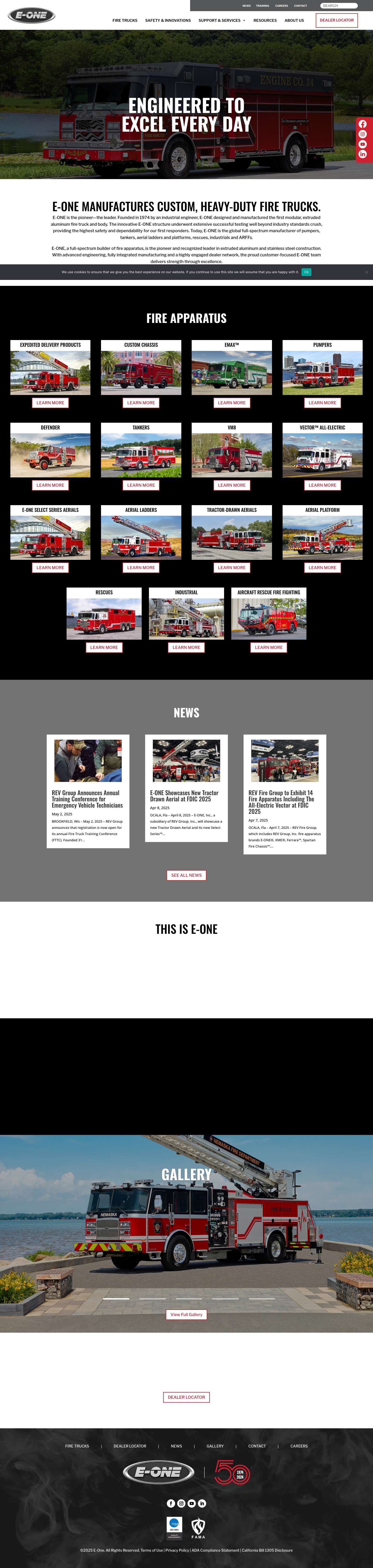 Fire Truck Manufacturer & Emergency Vehicles - E-ONE - Full Screenshot
