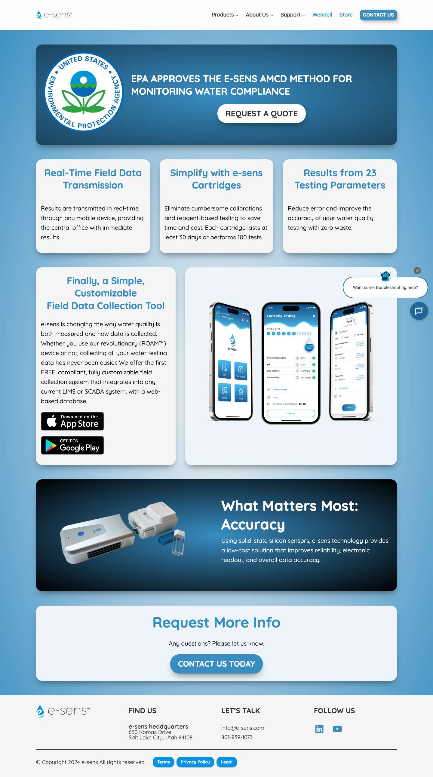 Accurate Water Testing | e-sens - Full Screenshot