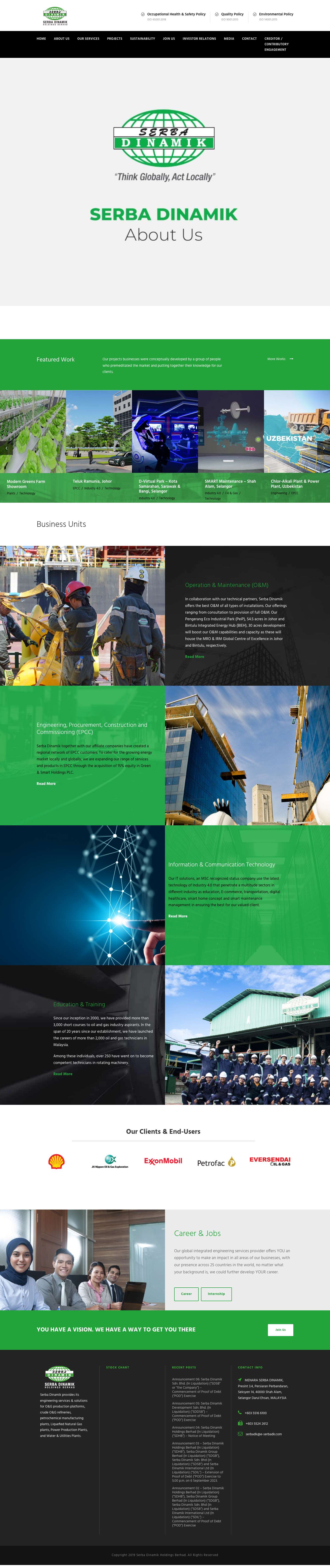 Serba Dinamik Holdings Berhad | Engineering Solutions Provider - Full Screenshot