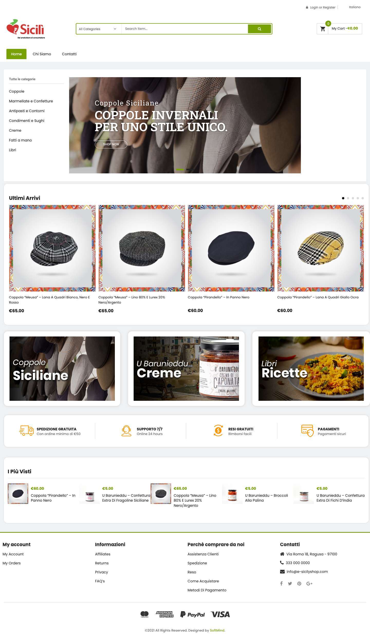 E-Sicilì – Prodotti tipici Siciliani | BIO | Km 0 - Full Screenshot