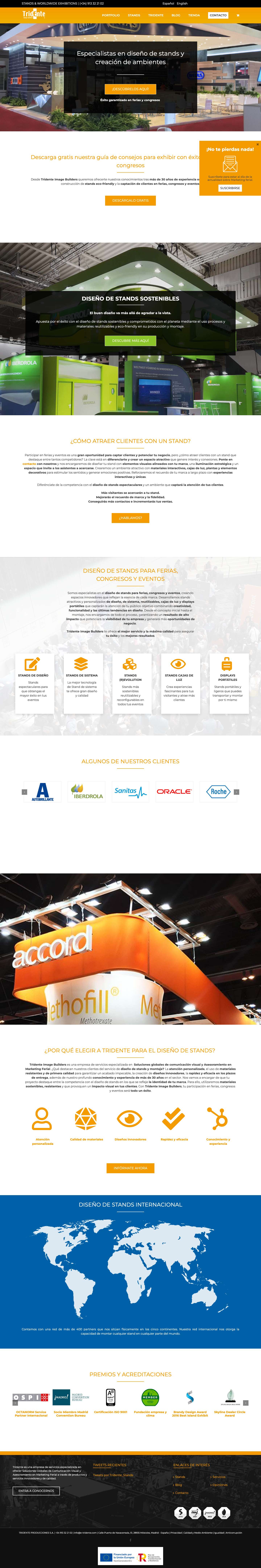 Diseño de stands para ferias | Tridente Image Builders - Full Screenshot