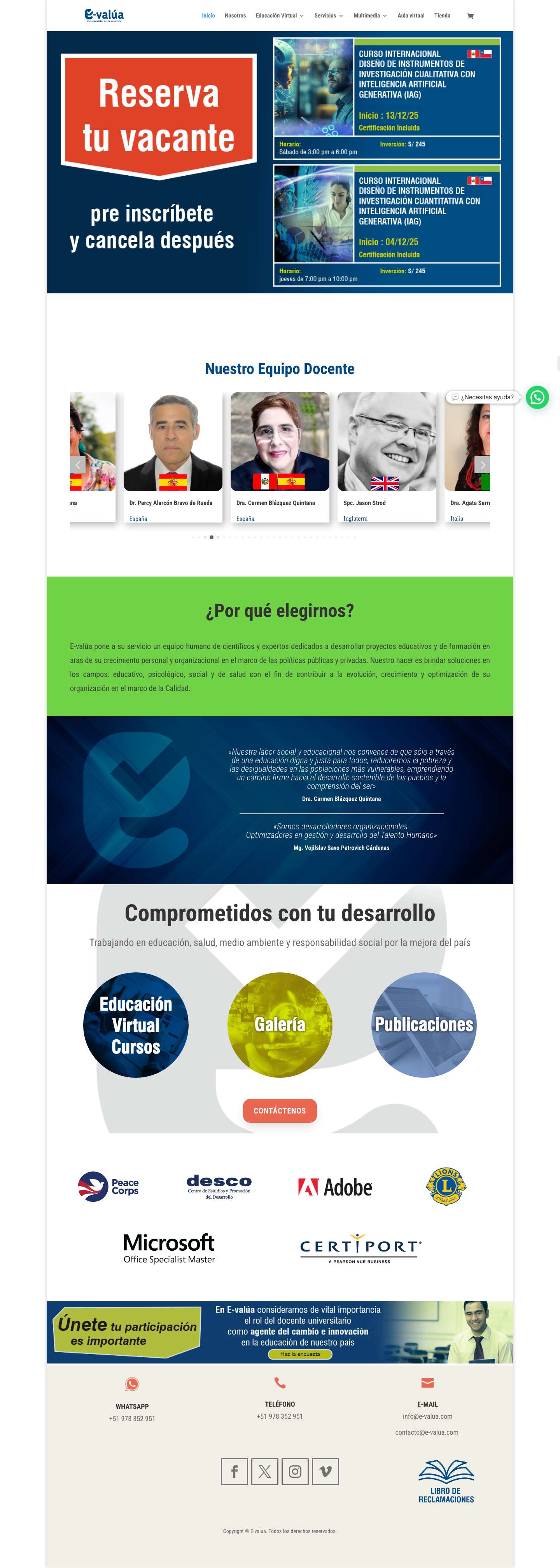 E-valua – Comprometidos con tu desarrolloWhatsApp - Full Screenshot