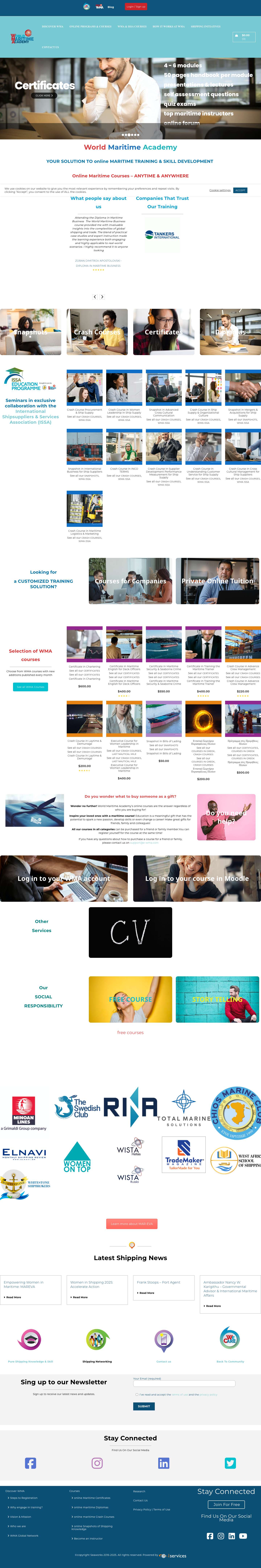 World Maritime Academy | online maritime courses at your pace and time - Full Screenshot