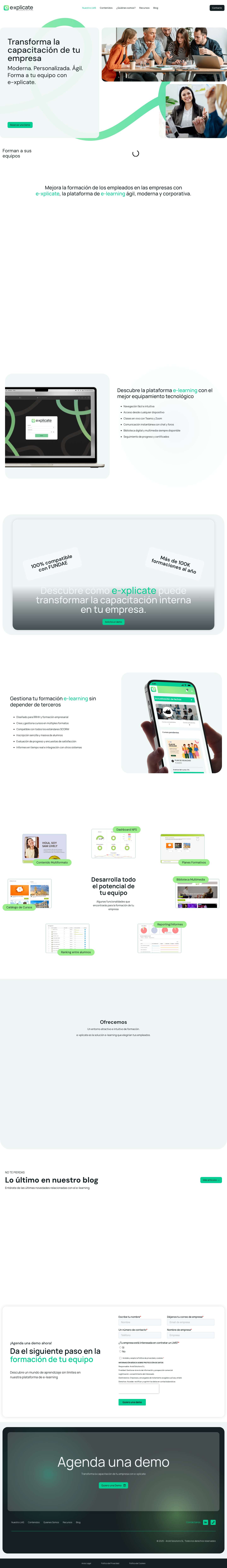 e-xplicate | LMS - Plataforma e-learning para empresas - Full Screenshot