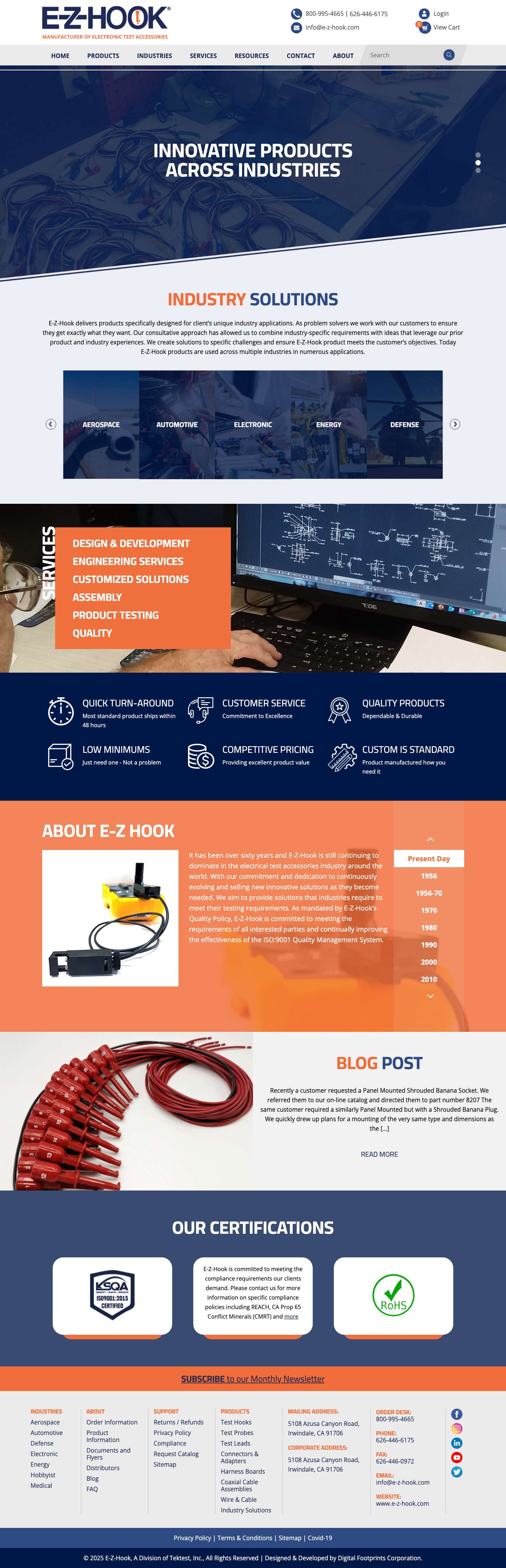 Home - E-Z-Hook, A Division of Tektest, Inc.Home - E-Z-Hook, A Division of Tektest, Inc. - Full Screenshot