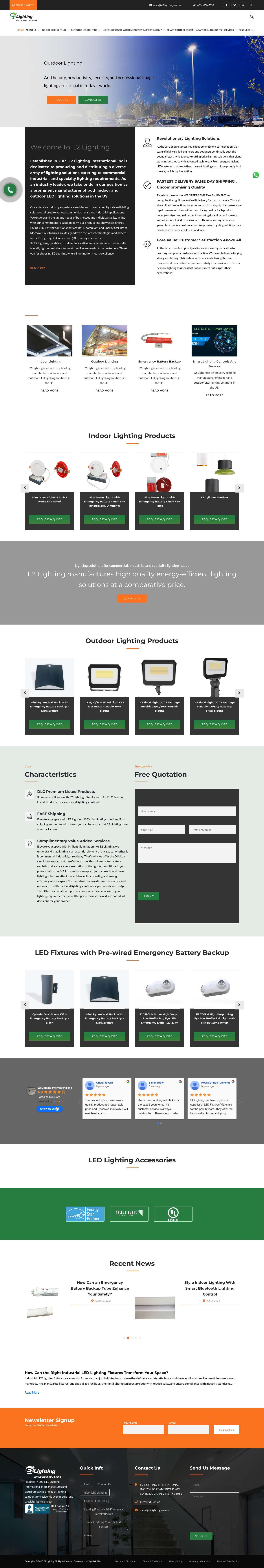 Industrial LED Lighting Fixtures | LED Lighting Company USA - Full Screenshot