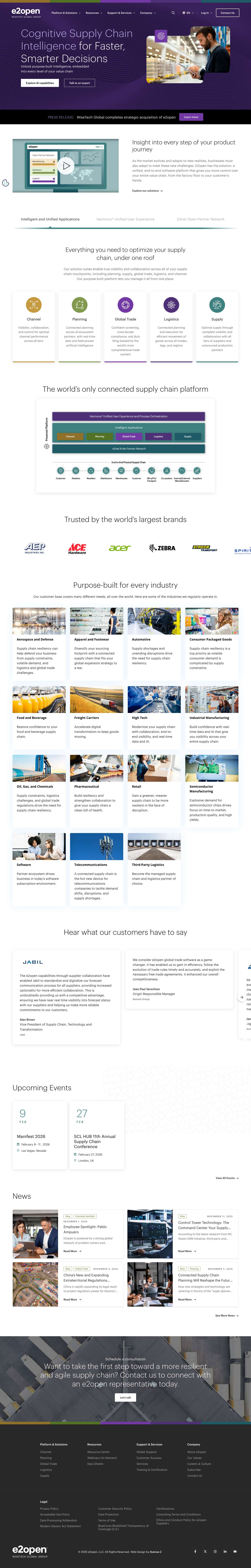 Supply Chain Software: The Connected Supply Chain - e2open - Full Screenshot