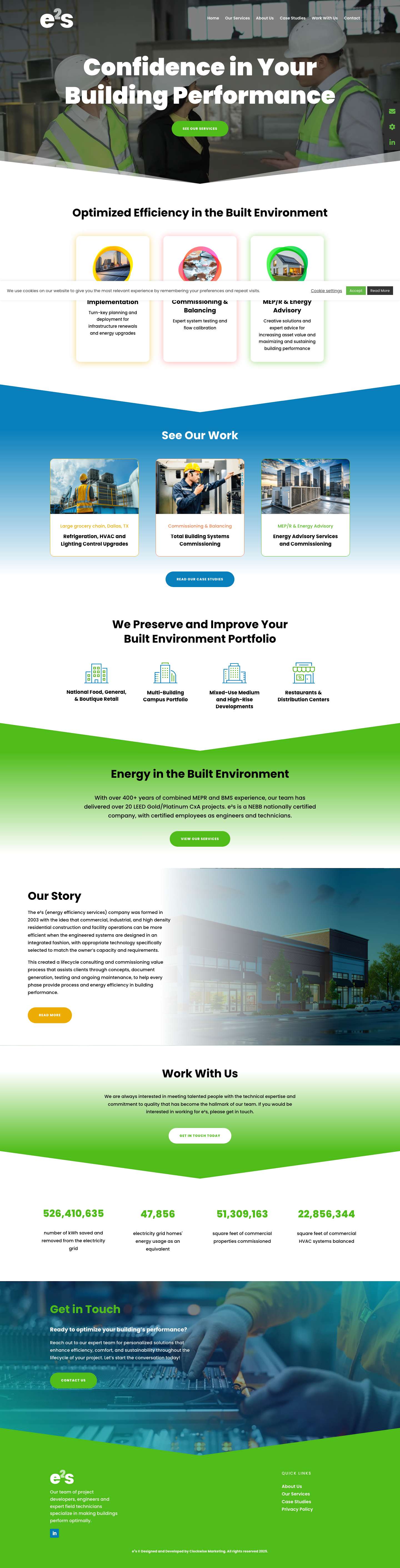 e2s Building Performance | Making Buildings Perform Optimally - Full Screenshot