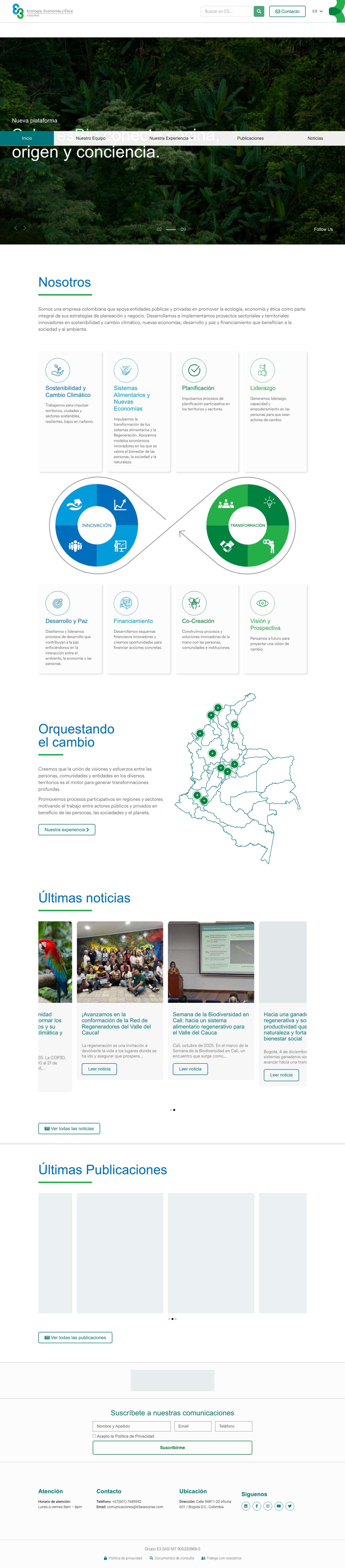 Grupo E3 | E3 Asesorías - Ecología, Economía y Ética - Full Screenshot