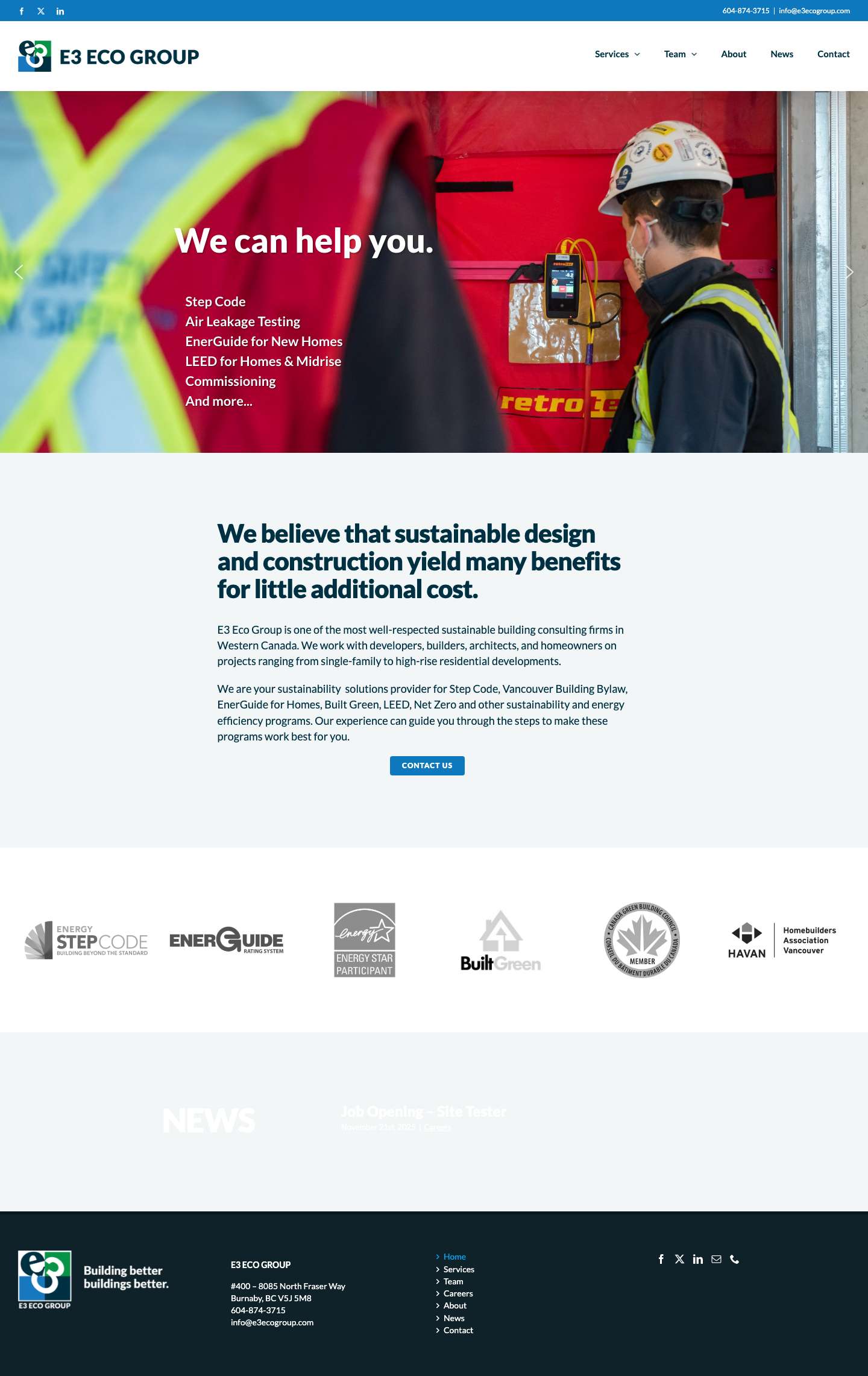 Home - E3 Eco Group Inc. - Full Screenshot