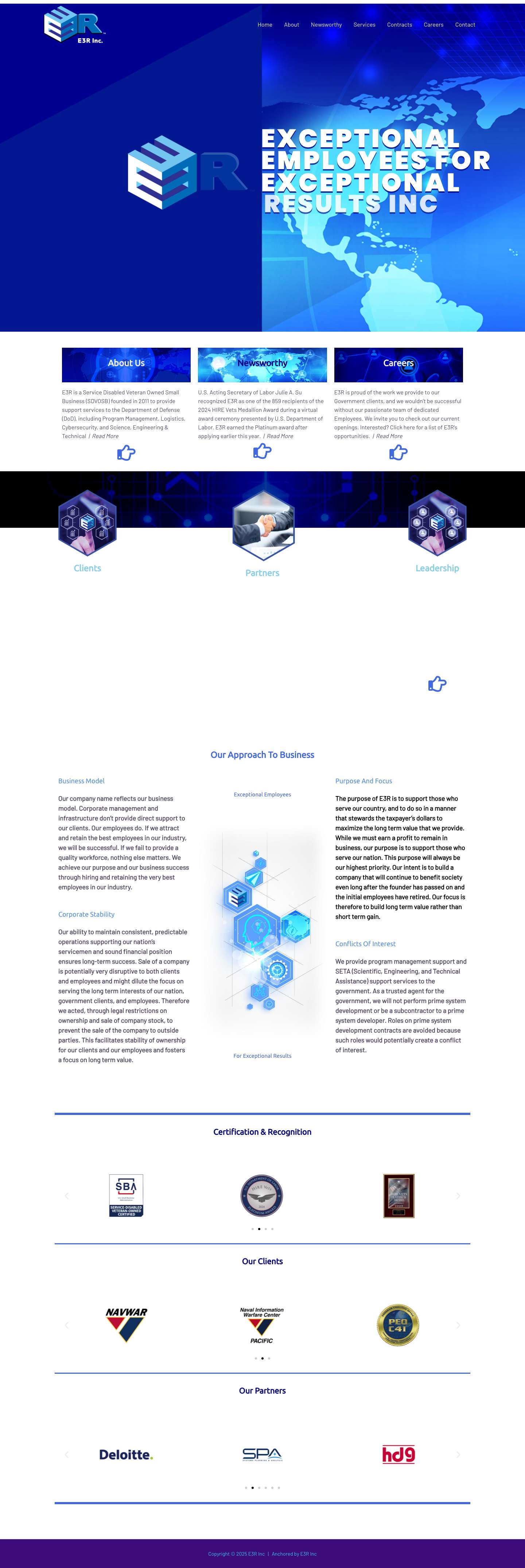 E3R Inc – Exceptional Employees for Exceptional Results - Full Screenshot