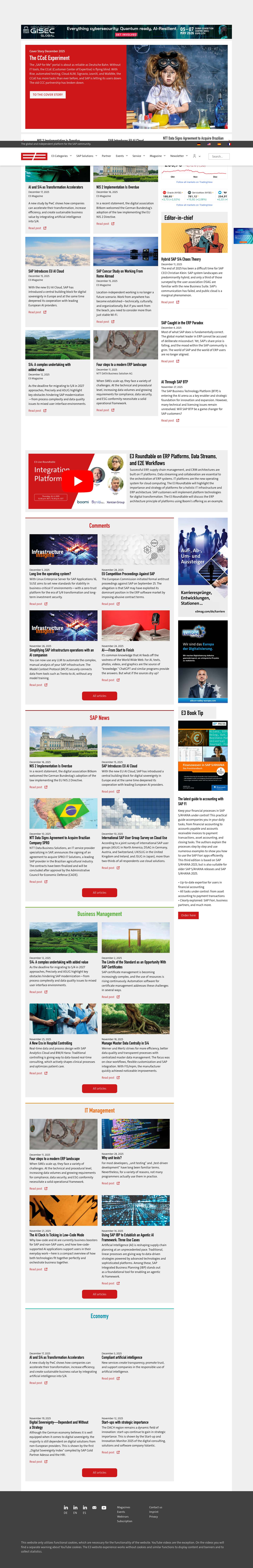 Home E3 Magazine | By and for the SAP Community - Full Screenshot