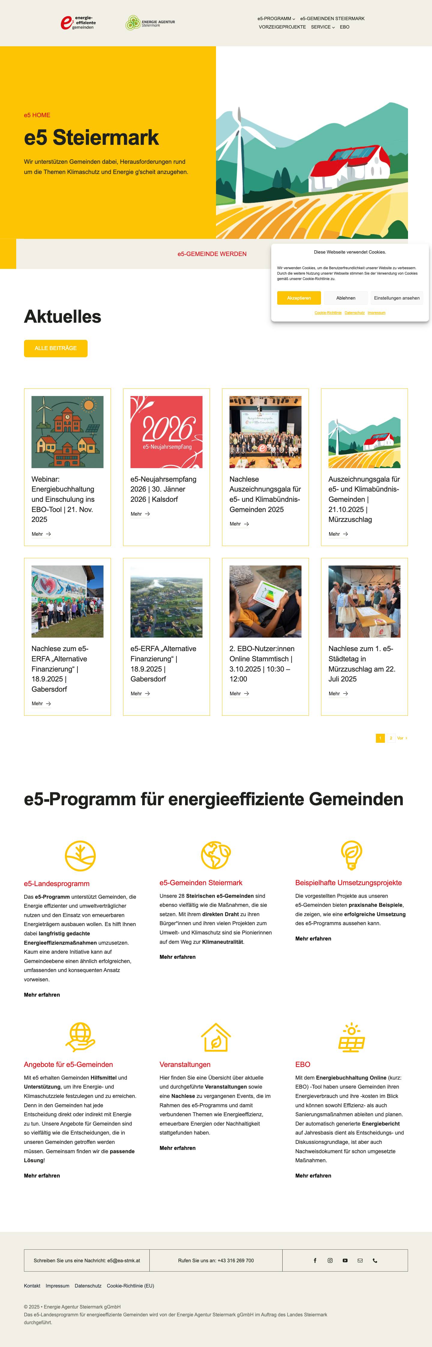 e5 Steiermark – landesprogramm für energieeffiziente gemeinden - Full Screenshot