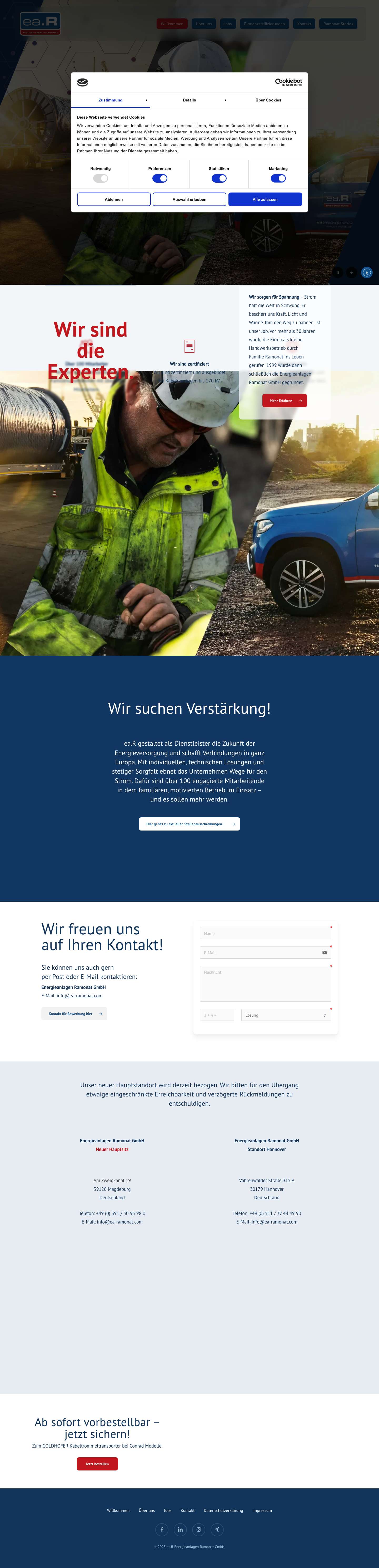 Energieanlagen Ramonat GmbH – Effiziente Energielösungen weltweit - ea.R Energieanlagen Ramonat GmbH - Full Screenshot