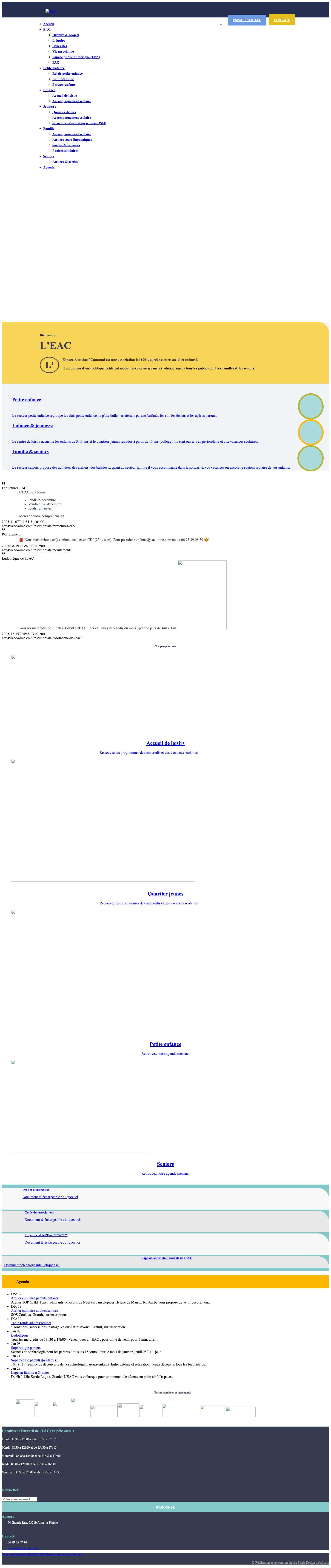 Accueil - EAC - Full Screenshot