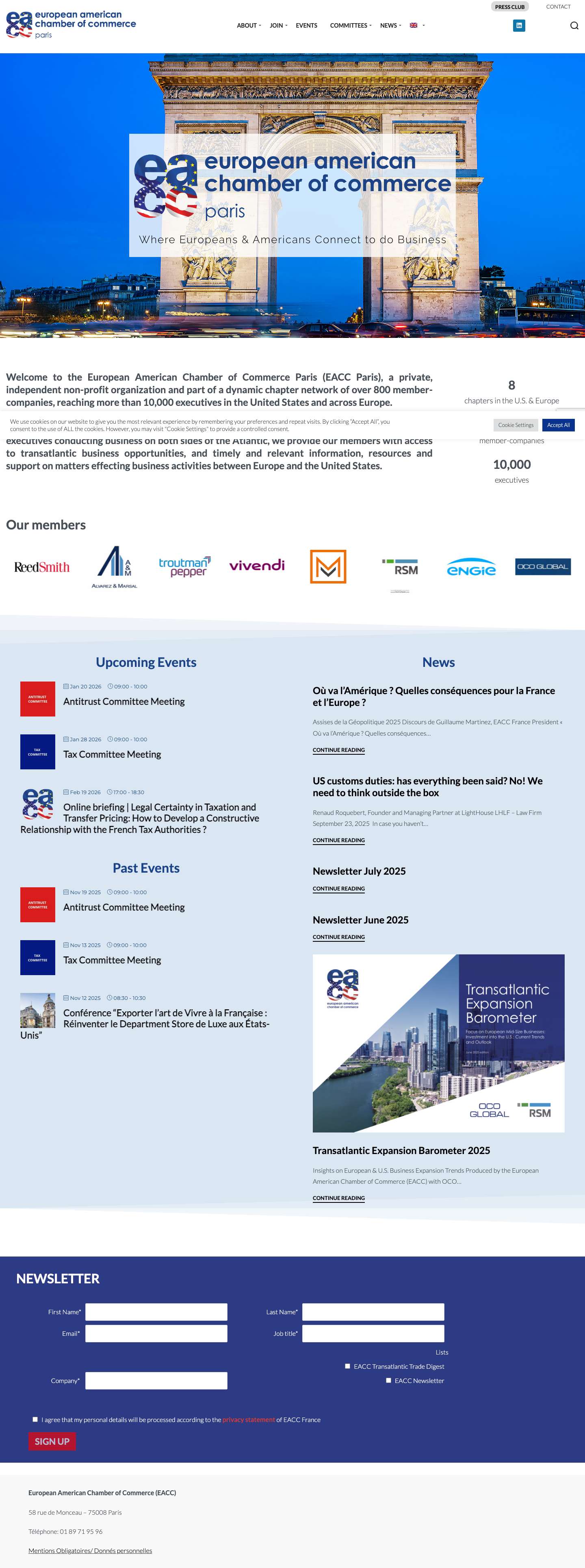 EACC Paris chapter – European American Chamber of Commerce - Full Screenshot