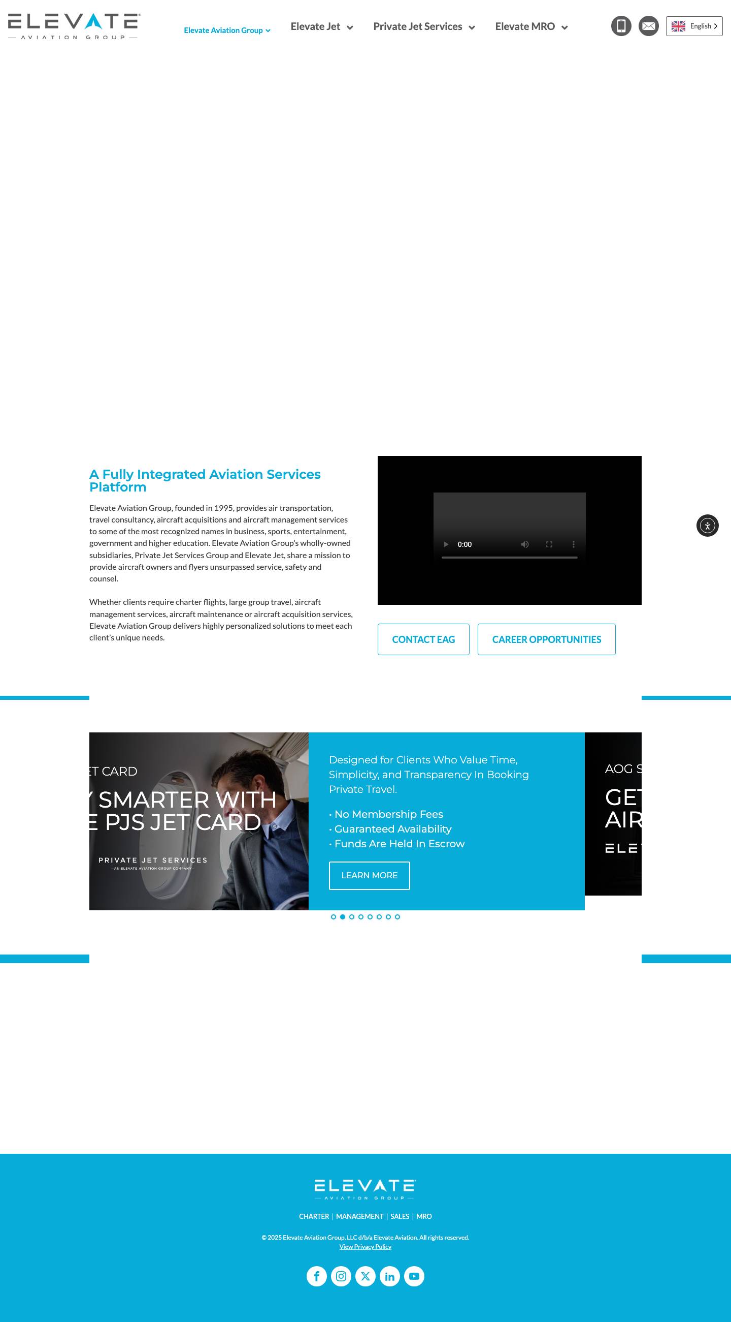 Fully Integrated Aviation Service | Elevate Aviation Group - Full Screenshot
