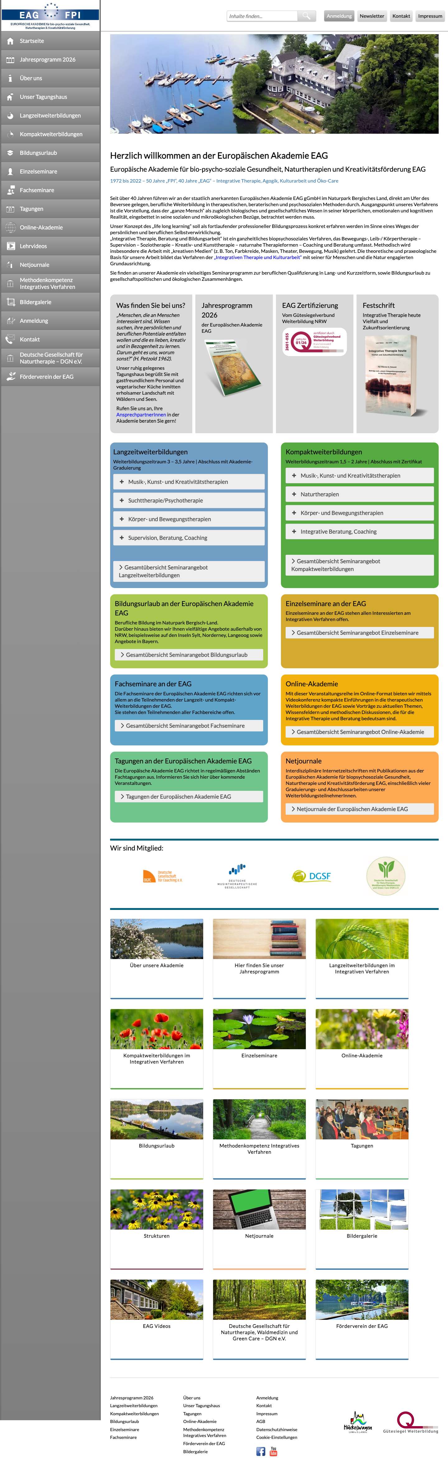 Berufliche Weiterbildung | Europäische Akademie - Full Screenshot