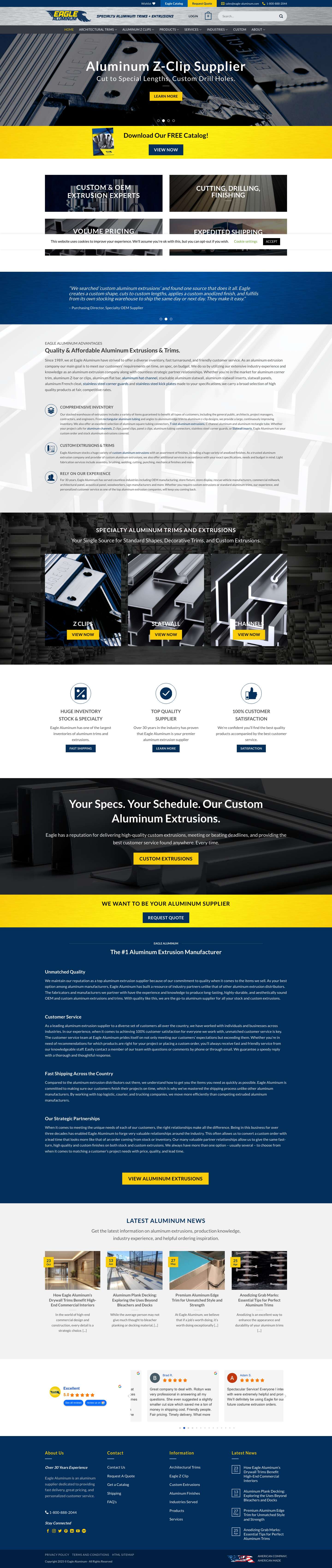 Eagle Aluminum | Architectural Aluminum Extrusion Supplier - Full Screenshot