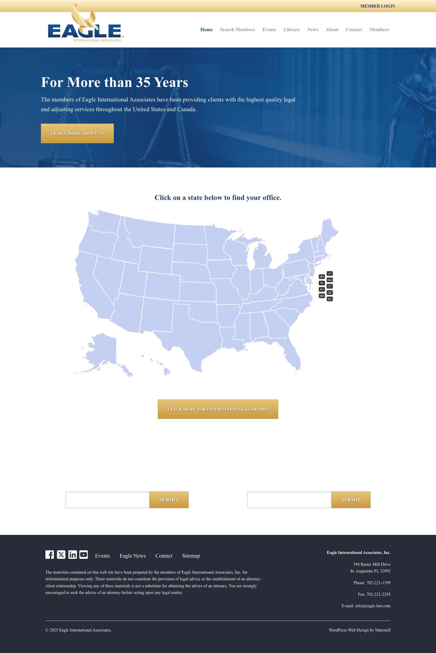 Eagle International Associates - Independent Law Firms, Adjusters and Claims Related Service Providers - Full Screenshot