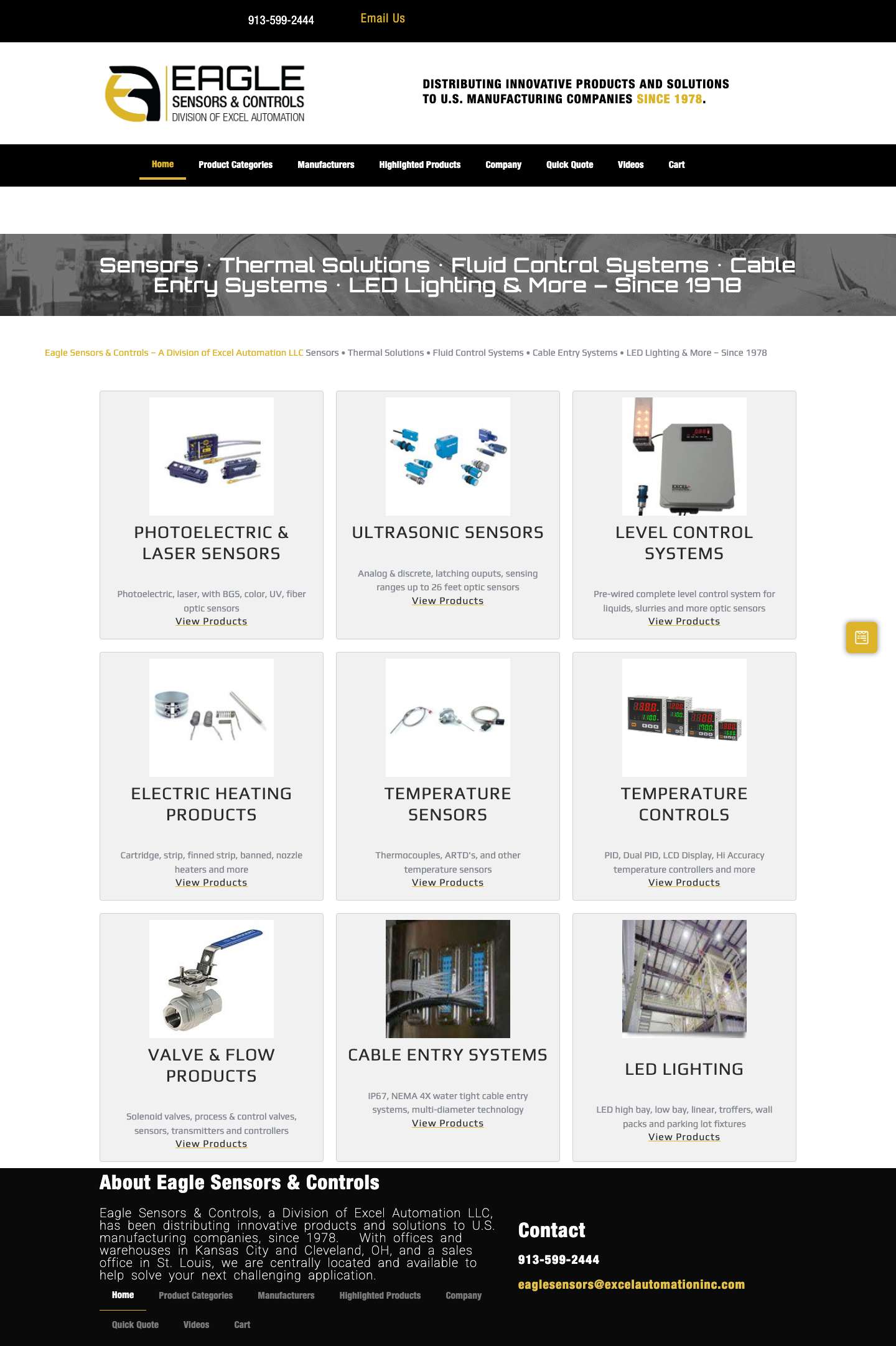 Eagle Sensors & Controls - Division of Excel Automation LLC - Full Screenshot