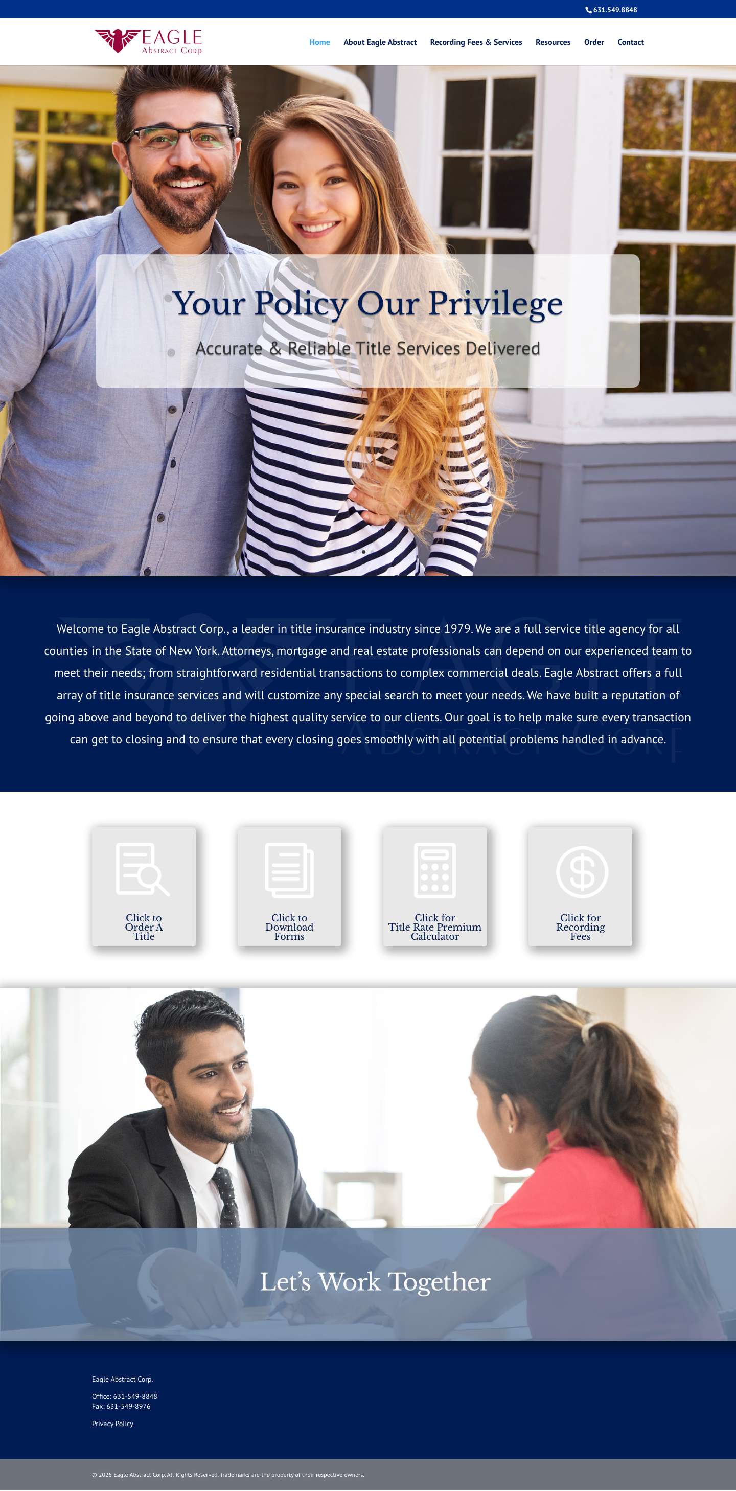 Eagle Abstract Corp. | Title Insurance Services - Full Screenshot
